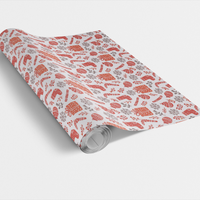 Christmas Ornament Holiday Gift Wrap, Candy Cane Wrapping Paper, Festive Candy Cane Wrapping Paper, Classic Winter Holiday Wrapping Paper