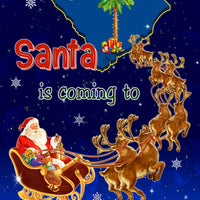 Santa Is Coming SC Flag, South Carolina Christmas Garden Flag, Double Sided Palmetto Holiday Garden Flag, Festive Southern Yard Decor