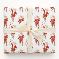 Rustic Christmas Gift Wrap, Western Cowboy Santa Wrapping Paper, Watercolor Rodeo Santa Holiday Paper, Cowboy Present Wrap