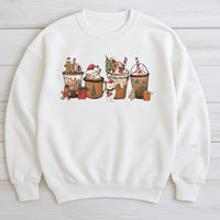 Gingerbread Latte Holiday Sweater, Christmas Coffee Sweatshirt, Comfy Coffee Crewneck, Winter Coffee Lover Graphic Sweatshirt, Holiday Present