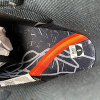 High Top Sneakers, Black White Orange Colorway, Lace Up Design, Casual Gift for Sneaker Fans