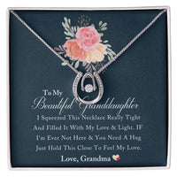 Dancing Stone Horseshoe Necklace, Granddaughter Horseshoe Necklace, Granddaughter Pendant Necklace, Birthday Graduation Christmas Present