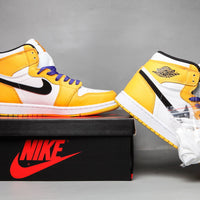 Sneakers, Yellow White Colorway, Lace Up Design, Casual Gift for Sneaker Fans