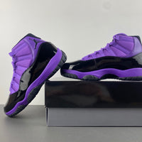 Retro High Top Sneakers, Black Purple Colorway, Leather Footwear, Lace Up Design, Casual Gift for Sneaker Fans