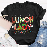 Festive Holiday Cafeteria Staff Graphic Tee, Lunch Lady Christmas Shirt, Cafeteria Worker Christmas Shirt, School Staff Holiday Present