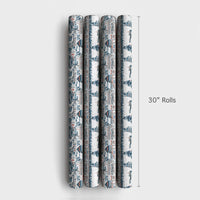 Snowy Harbor Village Gift Wrap, Coastal Christmas Wrapping Paper, Watercolor Nautical Pier Wrapping Paper, Seaside Holiday Gift Wrap Roll