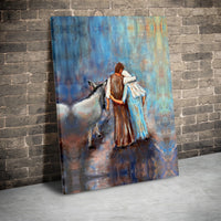Joseph and Mary Nativity Wall Art, Nativity Journey to Bethlehem Digital Download, Christian Christmas Poster, Holy Nativity Printable Print