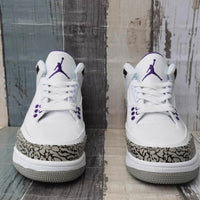 Sneakers, White Purple Colorway, Lace Up Design, Casual Gift for Sneaker Fans