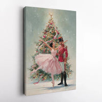 Vintage Nutcracker Soldier Canvas, Nutcracker Ballet Canvas Print, Ballerina Dance Canvas Wall Art, Holiday Christmas Decor, Dancer Present