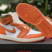High Top Sneakers, Orange White Colorway, Lace Up Design, Casual Gift for Sneaker Fans