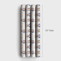Western Holiday Gift Wrap, Gingerbread Cowboy Wrapping Paper, Watercolor Christmas Wrapping Paper, Country Cowboy Gift Wrap Roll