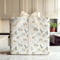 Celestial Horn Playing Angels Gift Wrap, Watercolor Angel Christmas Wrapping Paper, Religious Holiday Present Paper, Angelic Gift Wrap