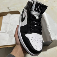 Mid Top Sneakers, White Black Colorway, Lace Up Design, Casual Gift for Sneaker Fans
