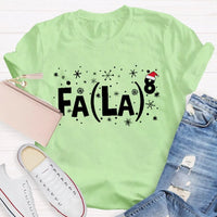 Humorous Holiday Math Graphic Shirt, Fa La La Equation Christmas Math Teacher T-Shirt, Retro Xmas Teacher Tee, Winter Math Lover Present Shirt