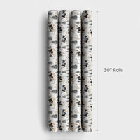 Winter Forest Cow Gift Wrap, Watercolor Cow Wrapping Paper, Rustic Farmhouse Christmas Wrapping Paper, Country Holiday Animal Present Paper