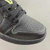 Low Top Sneakers, Black Green Colorway, Lace Up Design, Casual Gift for Sneaker Fans