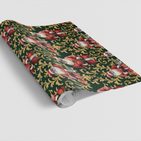 Gold Damask Christmas Gift Wrap, Black Santa Wrapping Paper, African American Santa Wrapping Paper, Holiday Present Paper, Family Gift Wrap