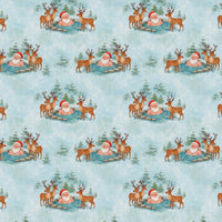 Humorous Reindeer Christmas Gift Wrap Paper, Santa Spa Day Wrapping Paper, Holiday Present Paper Roll, Adorable Xmas Gift Wrap