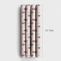 Pointe Shoes Holiday Gift Wrap, Ballet Slippers Christmas Wrapping Paper, Winter Snowflake Wrapping Paper, Ballerina Dancer Present Wrap