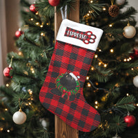 Buffalo Plaid Holiday Stocking, Personalized Black Cat Christmas Stocking, Custom Kitten Xmas Stocking, Adorable Cat Lover Present for Pet Owners