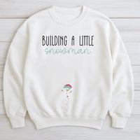 Christmas Pregnancy Announcement Sweatshirt, Building a Little Snowman Sweatshirt, Holiday Baby Reveal Crewneck, Adorable Mom to Be Sweatshirt