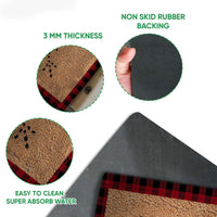Red Buffalo Plaid Welcome Mat, Rudolph Christmas Doormat, Reindeer Holiday Entryway Mat, Adorable Xmas Front Door Mat, Winter Decor Present