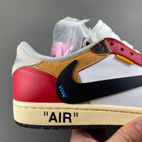Low Top Sneakers, White Black Red Colorway, Leather Footwear, Reverse Hook Design, Lace Up Design, Casual Gift for Sneaker Fans
