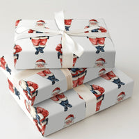 Law Enforcement Santa Claus Gift Wrap, Police Santa Wrapping Paper, Humorous Cop Santa Holiday Paper, Adorable Christmas Gift Wrapping Paper Roll