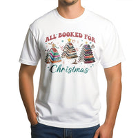 Book Lover Holiday Shirt, All Booked for Christmas T-Shirt, Bookish Reader Graphic Tee, Adorable Reading Christmas Apparel, Present for Bookworms