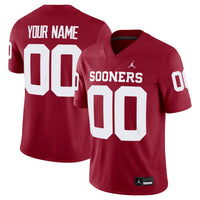 Oklahoma Sooners Custom Football Game Jersey - Crimson