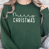 Holiday Typography Sweatshirt, Minimalist Merry Christmas Sweatshirt, Clean Aesthetic Christmas Sweatshirt, Comfy Winter Holiday Crewneck