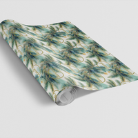 Botanical Holiday Gift Wrap, Park and Terrace Christmas Wrapping Paper, Watercolor Greenery Xmas Paper, Elegant Winter Garden Gift Wrap