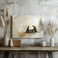 Abstract Holy Family Canvas Art, Nativity Scene Canvas Print, Religious Nativity Wall Art, Christian Christmas Canvas, Holiday Decor Present