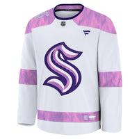 Seattle Kraken White 2024 Hockey Fights Cancer Practice Jersey