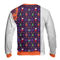 Retro 8-Bit Holiday Sweater, Pixel Art Ugly Christmas Sweatshirt, Festive Pixel Pattern Sweatshirt, Xmas Crewneck, Winter Pullover Present