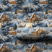 Winter Wonderland Gift Wrap, Snowy Village Christmas Wrapping Paper, Comfy Night Cabin Wrapping Paper, Scenic Holiday Gift Wrap Roll