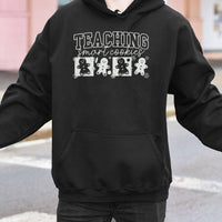 Gingerbread Teacher Christmas Hoodie, Teaching Smart Cookies Hoodie, Holiday School Teacher Hoodie, Adorable Gingerbread Hooded Sweatshirt