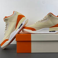 Retro Low Top Sneakers, Beige Orange Colorway, Leather Footwear, Lace Up Design, Casual Gift for Sneaker Fans