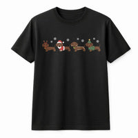 Adorable Wiener Dog Holiday Shirt, Dachshund Christmas T-Shirt, Retro Xmas Dog Graphic Tee, Humorous Pet Lover Apparel, Present for Dog Owners