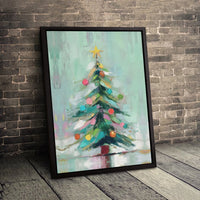 Colorful Christmas Tree Print, Abstract Christmas Tree Canvas Art, Modern Christmas Tree Wall Art, Holiday Canvas Decor, Festive Home Present