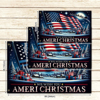 Patriotic Santa Sleigh Flag, Ameri Christmas House Flag, 4th of July in December Garden Flag, Winter Holiday Yard Decor Present
