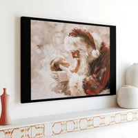 Religious Christmas Oil Painting Canvas Print, Santa Holding Baby Jesus Canvas, Christian Nativity Wall Art, Holiday Season Present Decor