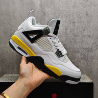 Mid Top Sneakers, White Black Yellow Colorway, Lace Up Design, Casual Gift for Sneaker Fans