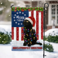 Meowy Catmas Bombay Yard Flag, Black Cat Christmas Garden Flag, Double Sided Holiday Cat Lawn Flag, Christmas Pet Lover Yard Decor
