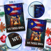 Boricua Christmas Holiday Yard Flag, Three Kings Nativity Puerto Rico Garden Flag, Double-Sided Wise Men Lawn Flag, Religious Epiphany Decor
