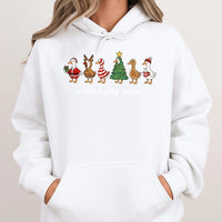 Humorous Holiday Duck Pullover, Christmas Goose Hoodie, Adorable Winter Animal Hooded Sweatshirt, Comfy Christmas Present for Bird Lovers