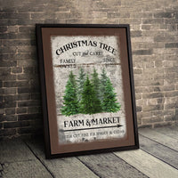 Vintage Holiday Sign Print, Christmas Tree Farm Canvas Wall Art, Rustic Christmas Canvas Poster, Farmhouse Holiday Digital Download