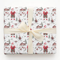Humorous BBQ Christmas Wrapping Paper, Grilling Santa Wrapping Paper, Winter Cookout Holiday Gift Wrap, Grill Master Gift Wrapping Paper Roll
