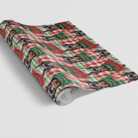 Holiday Plaid Dog Gift Wrap, Doberman Pinscher Wrapping Paper, Christmas Pet Lover Wrapping Paper, Festive Breed Present Paper Roll