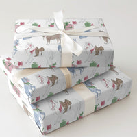 Equestrian Holiday Gift Wrap, Christmas Horse Wrapping Paper, Watercolor Pony Wrapping Paper, Festive Horse Lover Gift Wrap Roll